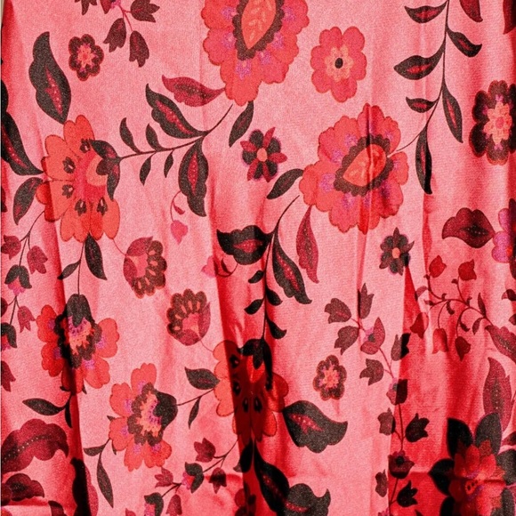 🏷️ NWT House of Harlow 1960 Pink Satin Floral Cut Out Midi Slip Dress - Picture 9 of 15